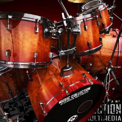 3D Model of Game-ready low polygon drum kit - beautiful, accurate and ready to rock. - 3D Render 4